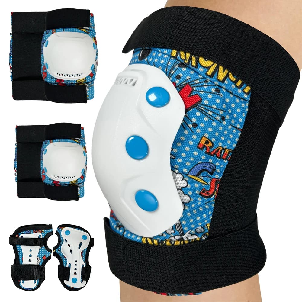 Set di 6 Pezzi: Ginocchiere, Gomitiere e Protezioni per Polsi, Set di Protezioni per Pattini a Rotelle, Ciclismo, BMX, Skateboard, Pattinaggio in Linea
