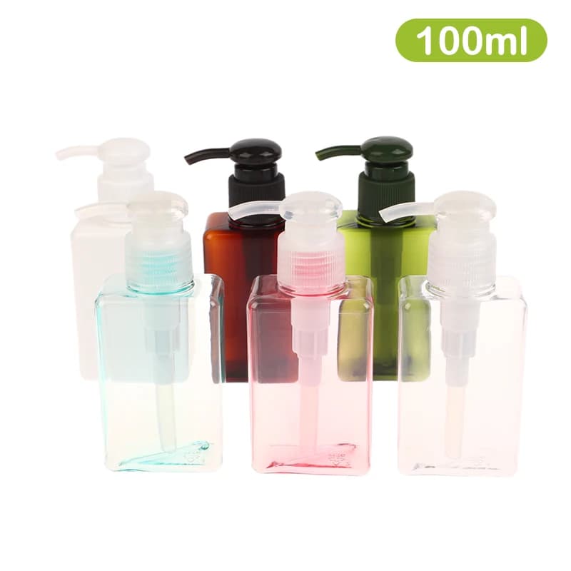 Bottiglia dispenser schiumogena quadrata da 100 ml Dispenser di sapone portatili Sapone liquido Shampoo Bottiglie con pompa Accessori da viaggio per il bagno