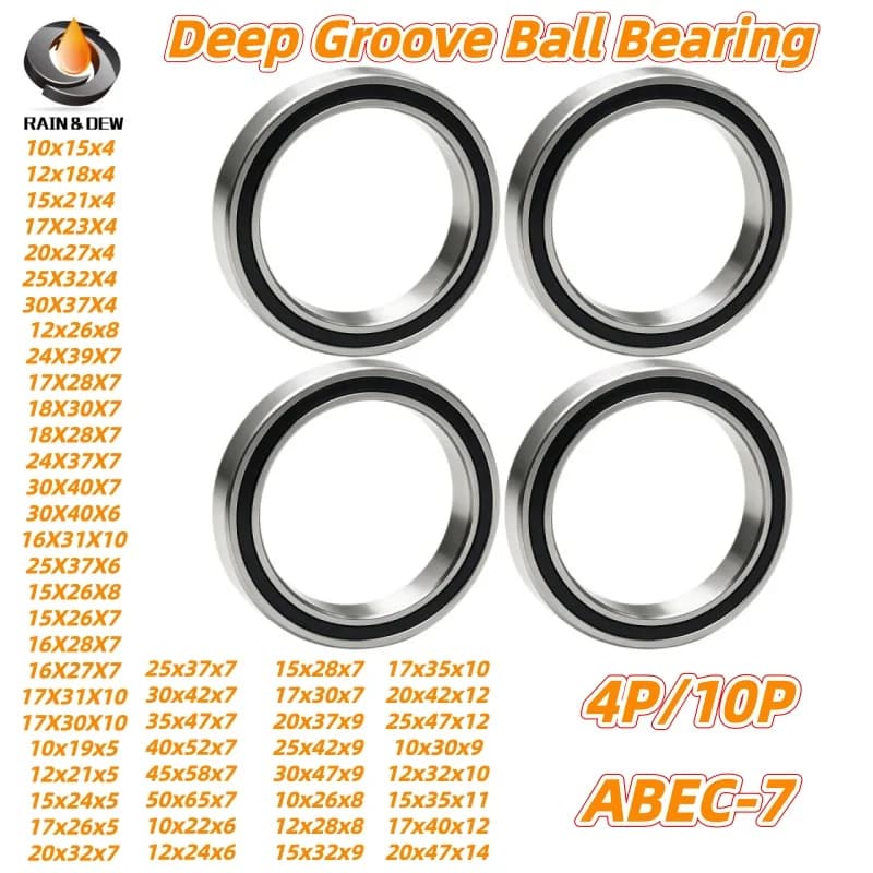4/10P 6802 Bearing 2RS 15x24x5mm Rubber Sealed 6706 6803 6805 6902 6903 17287 2RS Bicycle Hub Front Rear Hubs Wheel Repair Parts