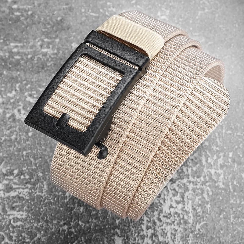 Cintura in tela da uomo con fibbia liscia cintura in pelle con fibbia automatica semplice versione coreana della marea individuale uomo giovanile studen