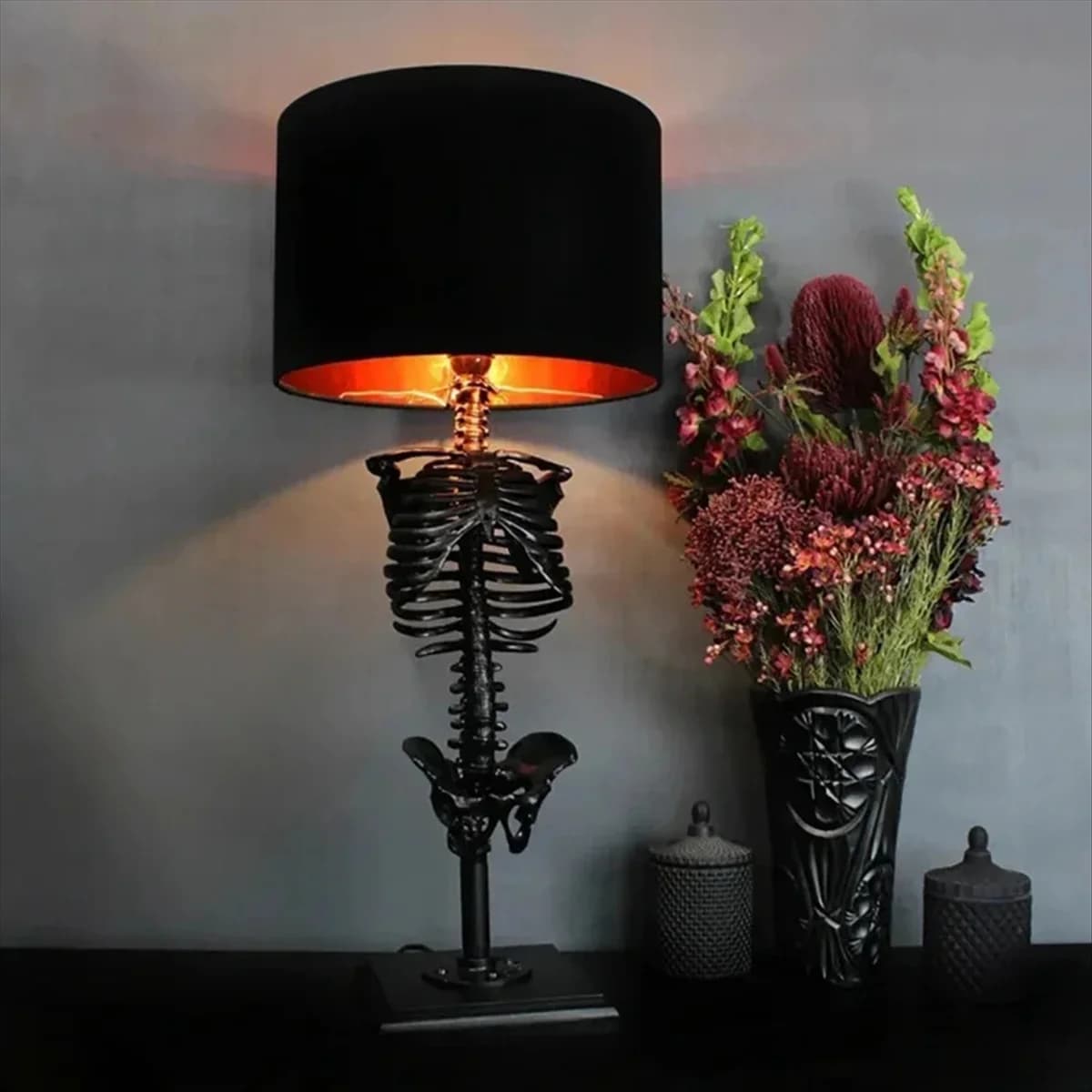 A61KK Luci di Halloween, Atmosfera di festa, Forniture per desktop con teschio, Luci notturne con teschio, Decorazioni per la stanza di Halloween