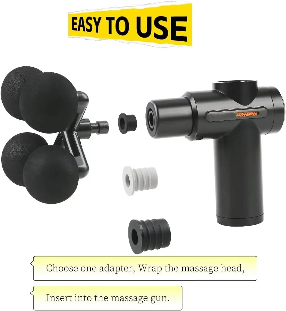 4 Balls Deep Impact Massage Head Fascism Gun Cover Suitable for Muslimsilicone Material Suitable for Body