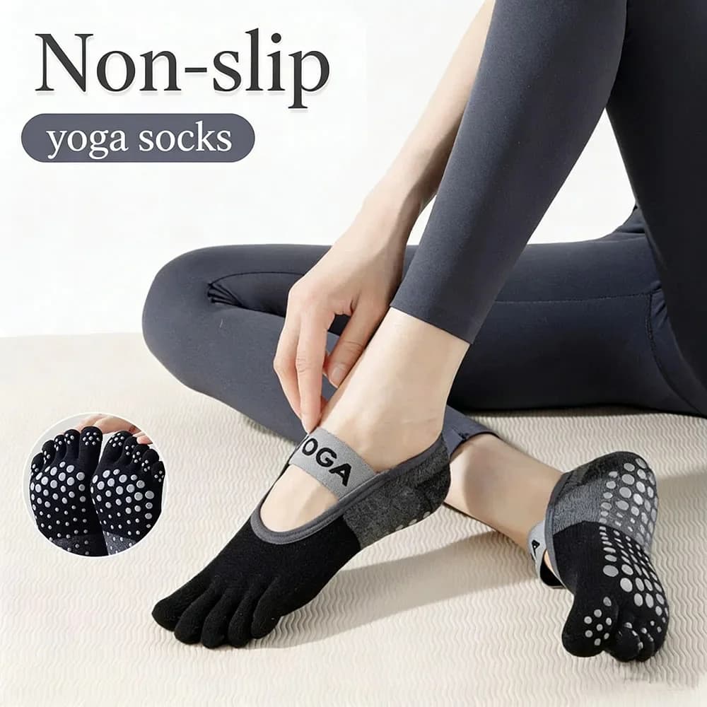 1 Pair of Women's Five Finger Socks Professional Anti Slip Yoga Socks Pilates Dance Fitness Socks