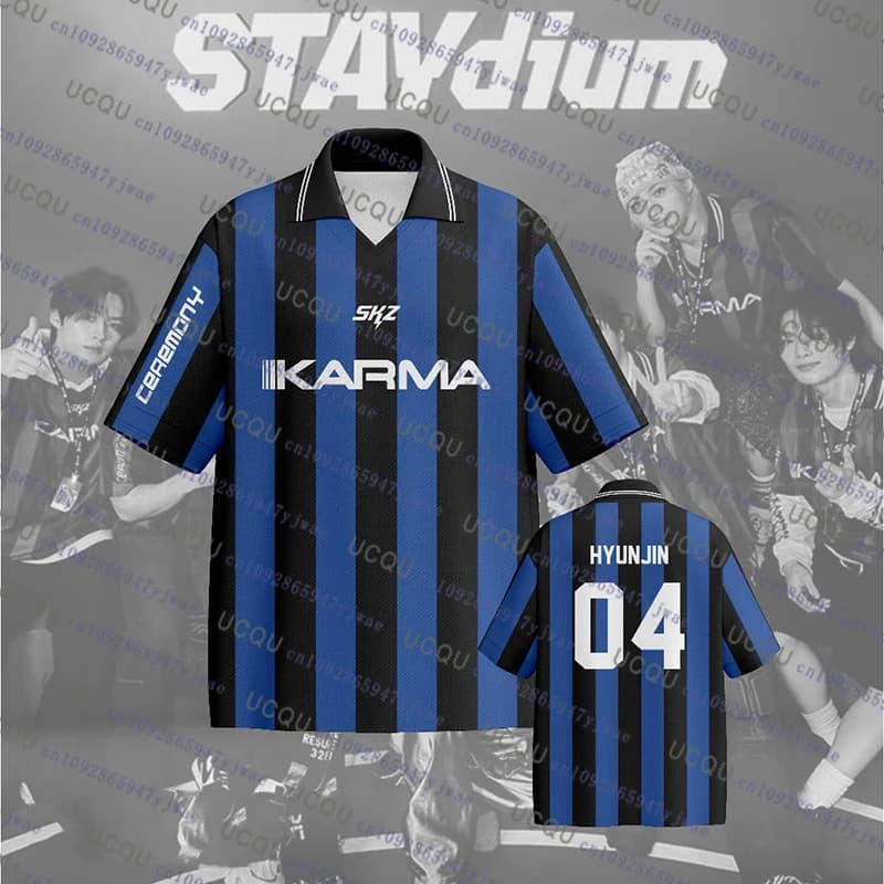 Kpop Stay Karma Album Fans TShirt Felix Bangchan Hyunjin Streetwear Coached Sport Oversize Polo Short sleeves Top Children's Clothing