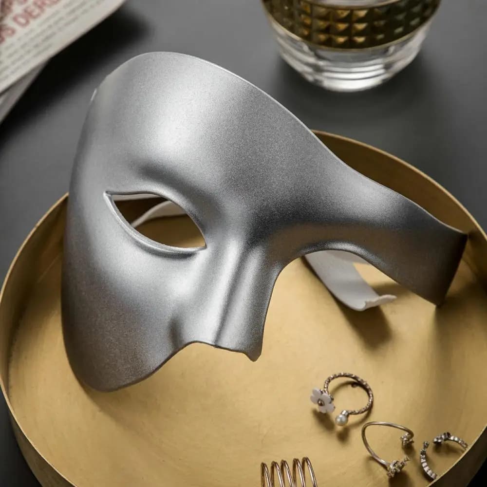 PVC Steampunk Phantom Masquerade maschera Cosplay plastica mezza faccia uomini/donne Punk Costume di carnevale puntelli la maschera ballerina fantasma