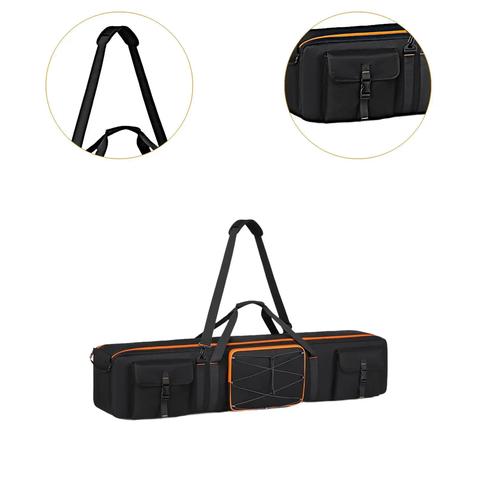 Borsa per Trasporto Treppiede con Cinghie e Maniglie, Versatile con Cerniera Scorrevole, per Supporti Luci e Altoparlanti