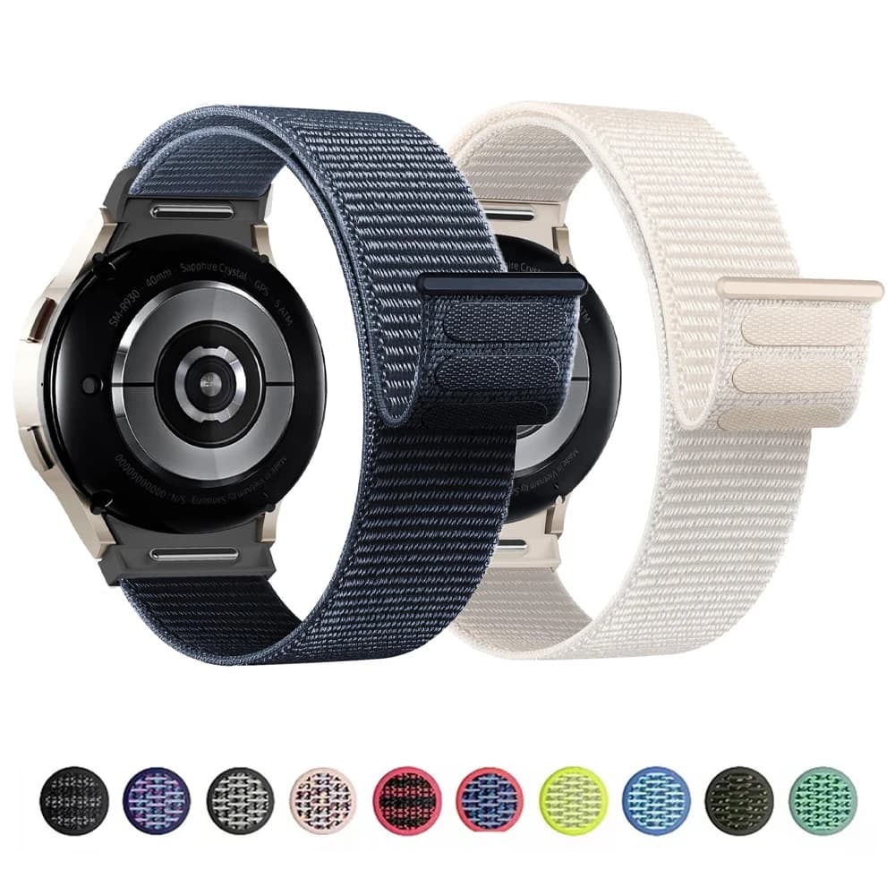 No gap Band for Samsung Galaxy Watch 7/6/4/classic/5 pro 44mm 40mm wrist Nylon sport loop bracelet Galaxy Watch 6 strap