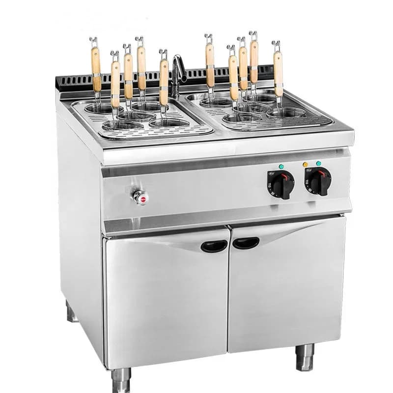 macchina per pasta per cucinare spaghetti elettrica automatica industriale con armadietto