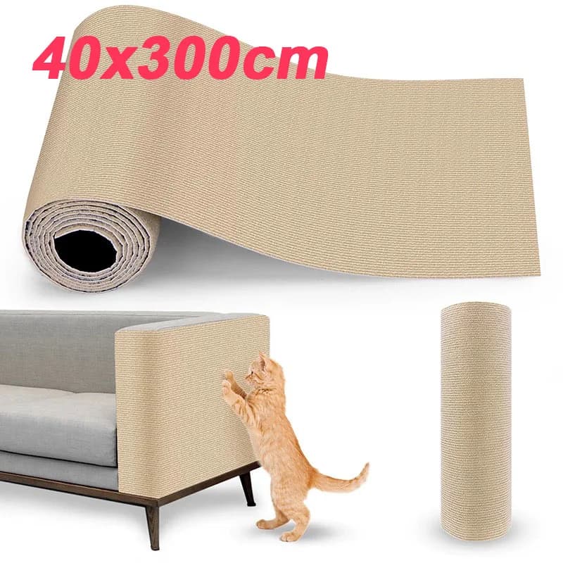 40x300 cm Cat Scratcher Sofa Cats Scratcher Pad Protection Edge Trimmer Self-adhesive Carpet FAI DA TE Cat Scratch Mat