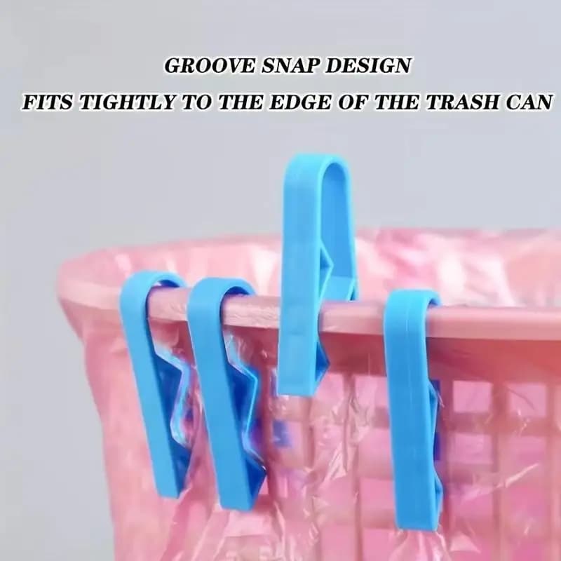 New 10/20 Pcs Innovative Trash Can Clips Non Slip Trash Bag Holder Stylish Divider Side Clips Convenient For Home Use