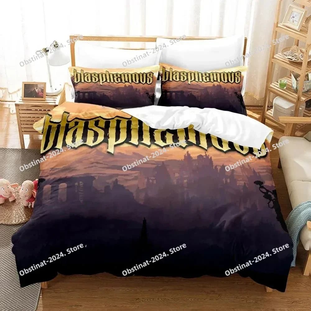 Set di biancheria da letto Blasphemous con stampa 3D Set da letto stampato con federa Copripiumino morbido singolo matrimoniale Queen Super King Size