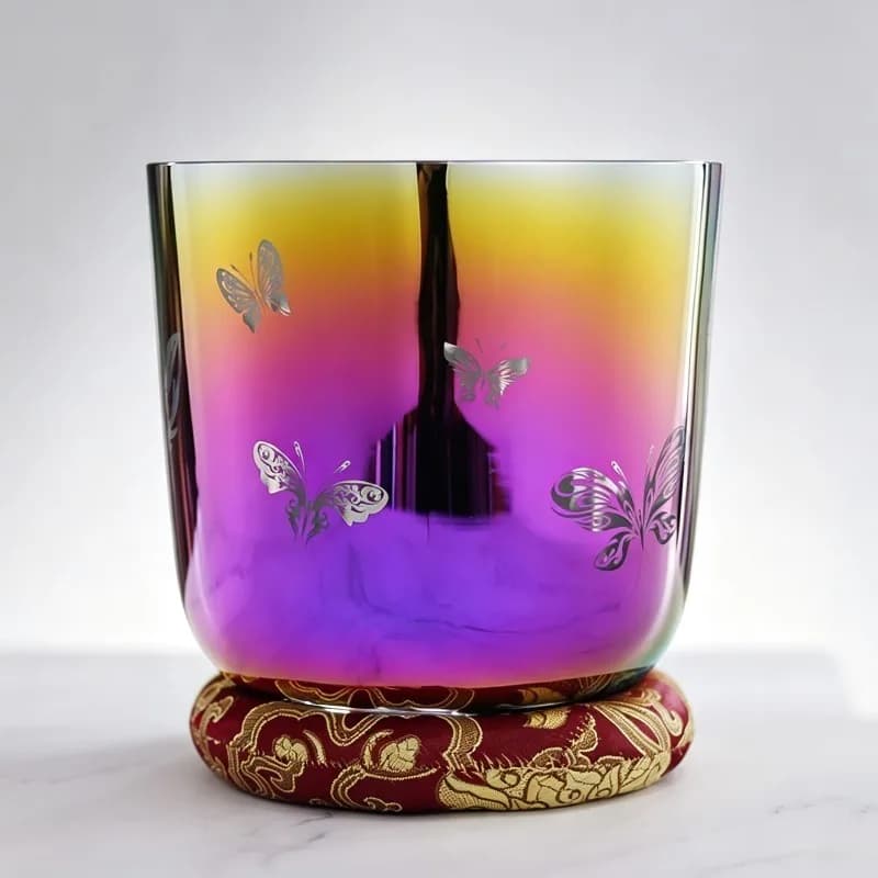 Crystal Singing Bowl 432Hz Meditation Sound Bowls Yoga Sound Healing Colorful Singing Bowls Chakra Therapy Percussion Instrument