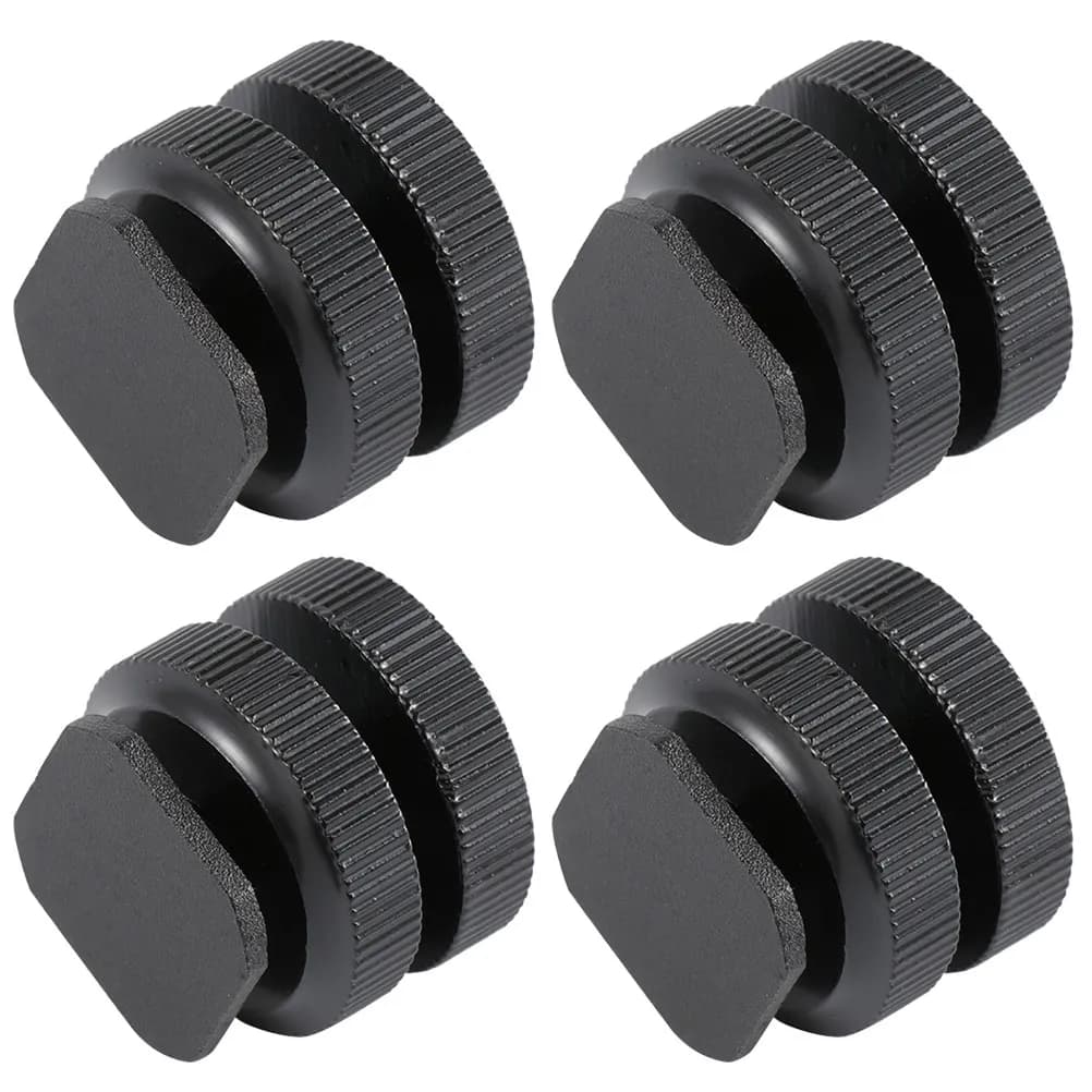 4Pcs Hot Shoe Mount Adapter Aluminum Alloy Camera Cold Shoe Flash Mount Dual Layer 14 Inch Tripod Screw Replacement Accessory
