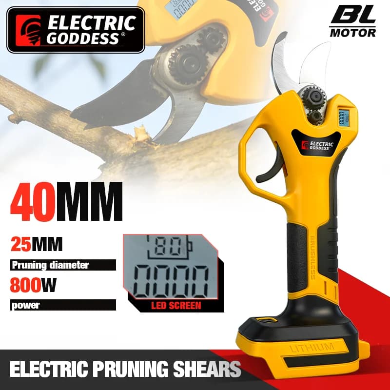 Powerless Electric Scissors, 40mm, for Fruit and Bonsai Trees, Compatible with 18V Makita Battery