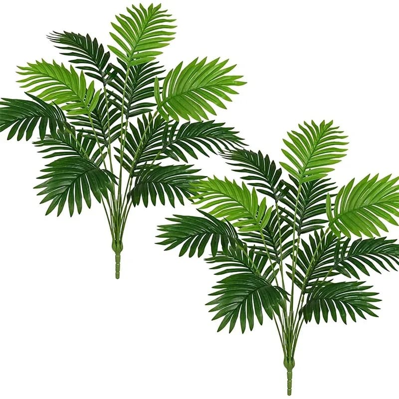 1Pc Artificial Palm Trees Plants Tree Plastic 61cm Fake Leaf Plant for Home Living Room Balcony Garden Patio Office Decoration