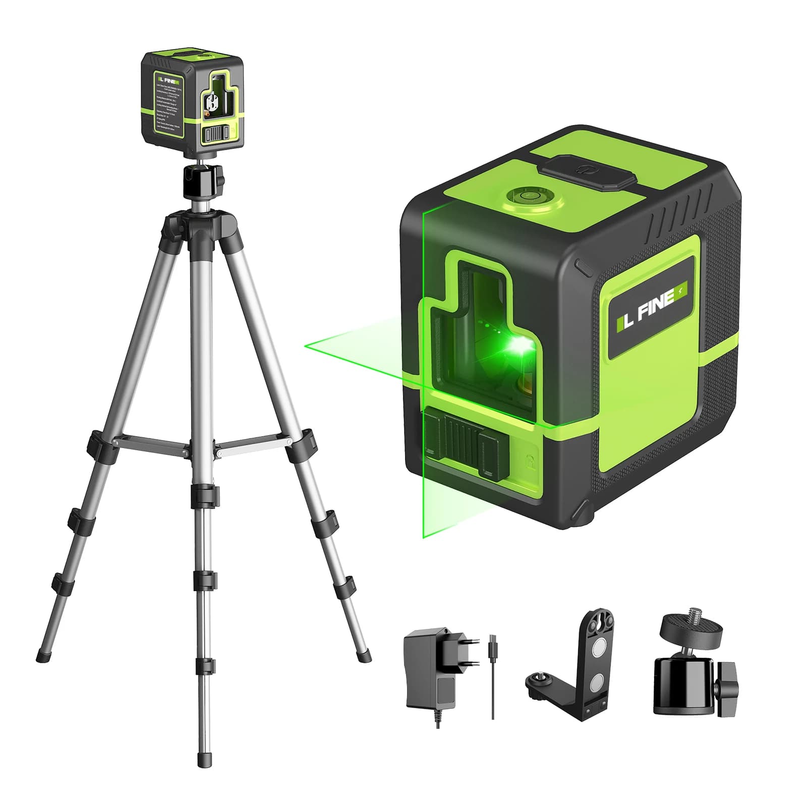 Lfine Livello Laser 2 Linee Croce Livello Verde Laser Orizzontale Verticale Nivel Laser automatico 360 ° Strumenti di livello laser autolivellanti