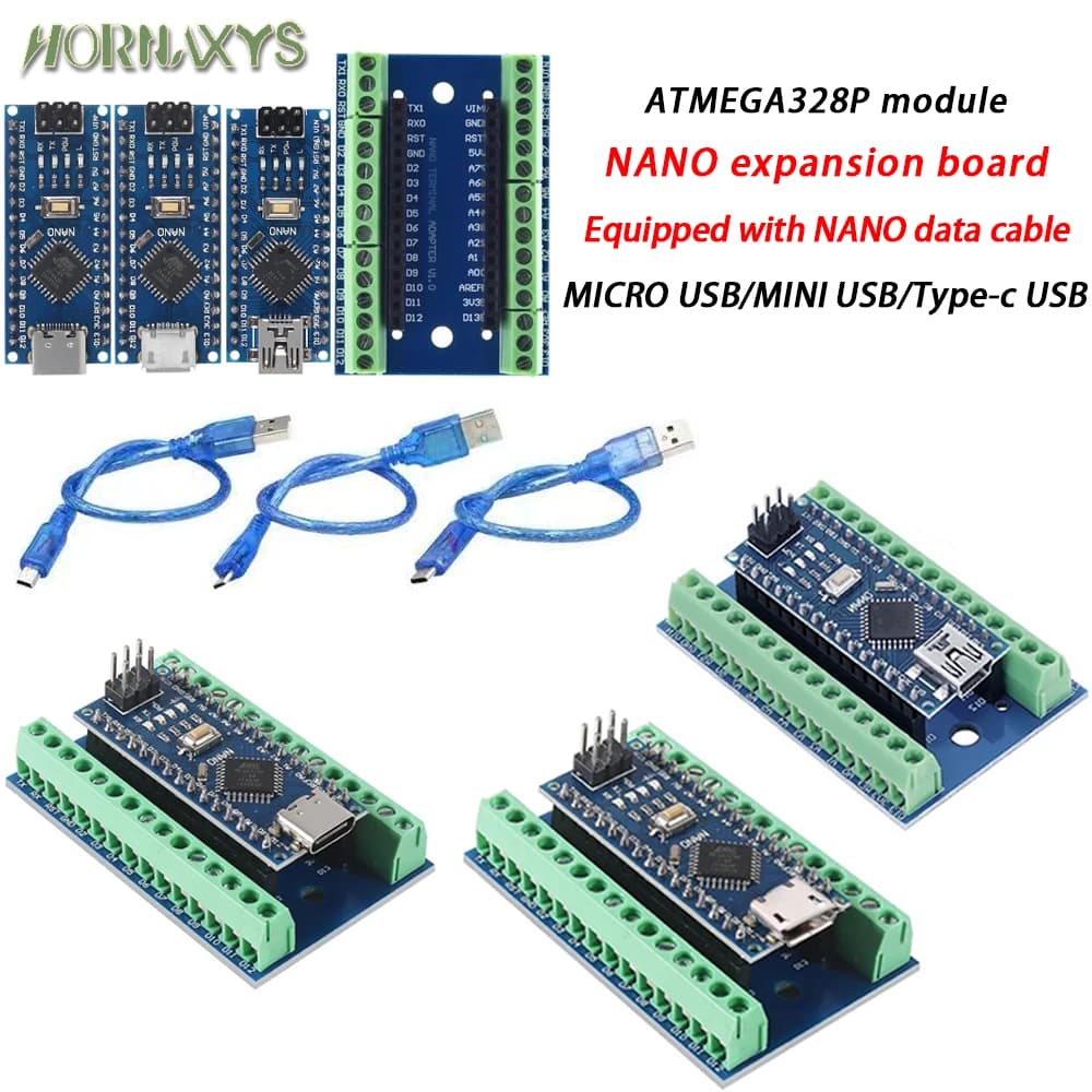 NANO V3.0 3.0 NANO IO Shield extension plate for Arduino AVR ATMEGA328P cable