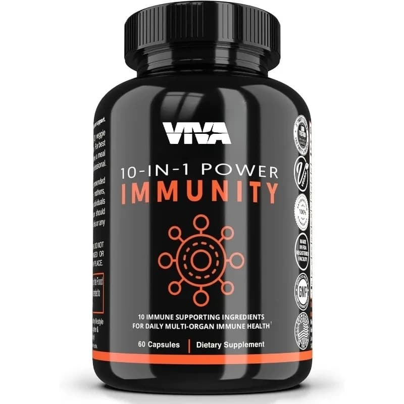 Contains equinacea, vitamin C and zinc, turmeric, ginger B6 Centre Immune supplement 10 in 1 for elder, 60 vegetarian capsules