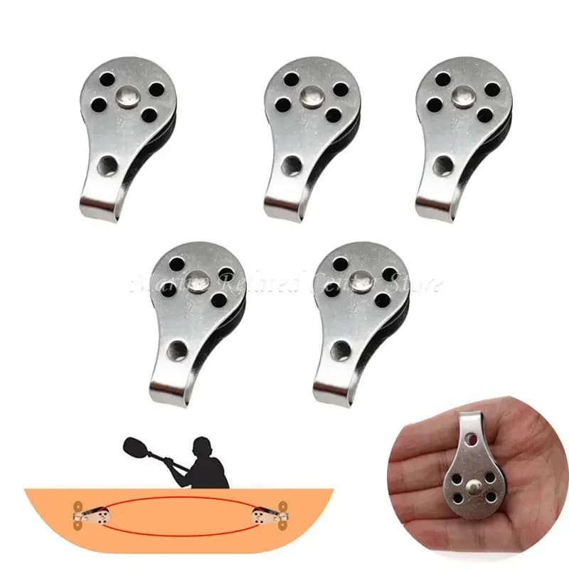 5PCS Stainless Steel 316 Pulley 25mm Nylon Blocks Rope Marine Hardware For Kayak Canoe Boat Anchor Trolley Kit 2mm To 8mm Rope