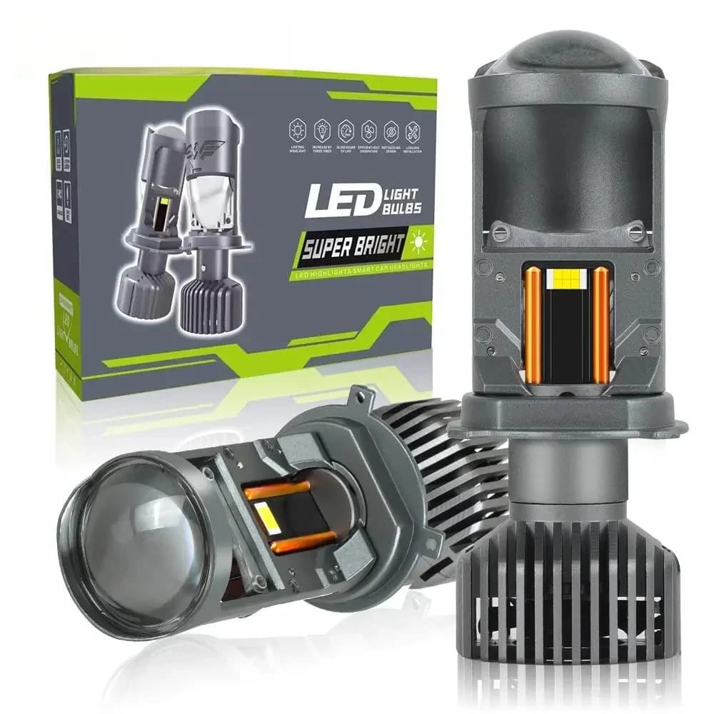 XTG 160W/paio Lenti Proiettore BI-LED H4 ad Alta Potenza Mini Lenti LED H4 Fascio Alto-Basso Lampadina Faro Auto Canbus Luci Turbo Auto 24V