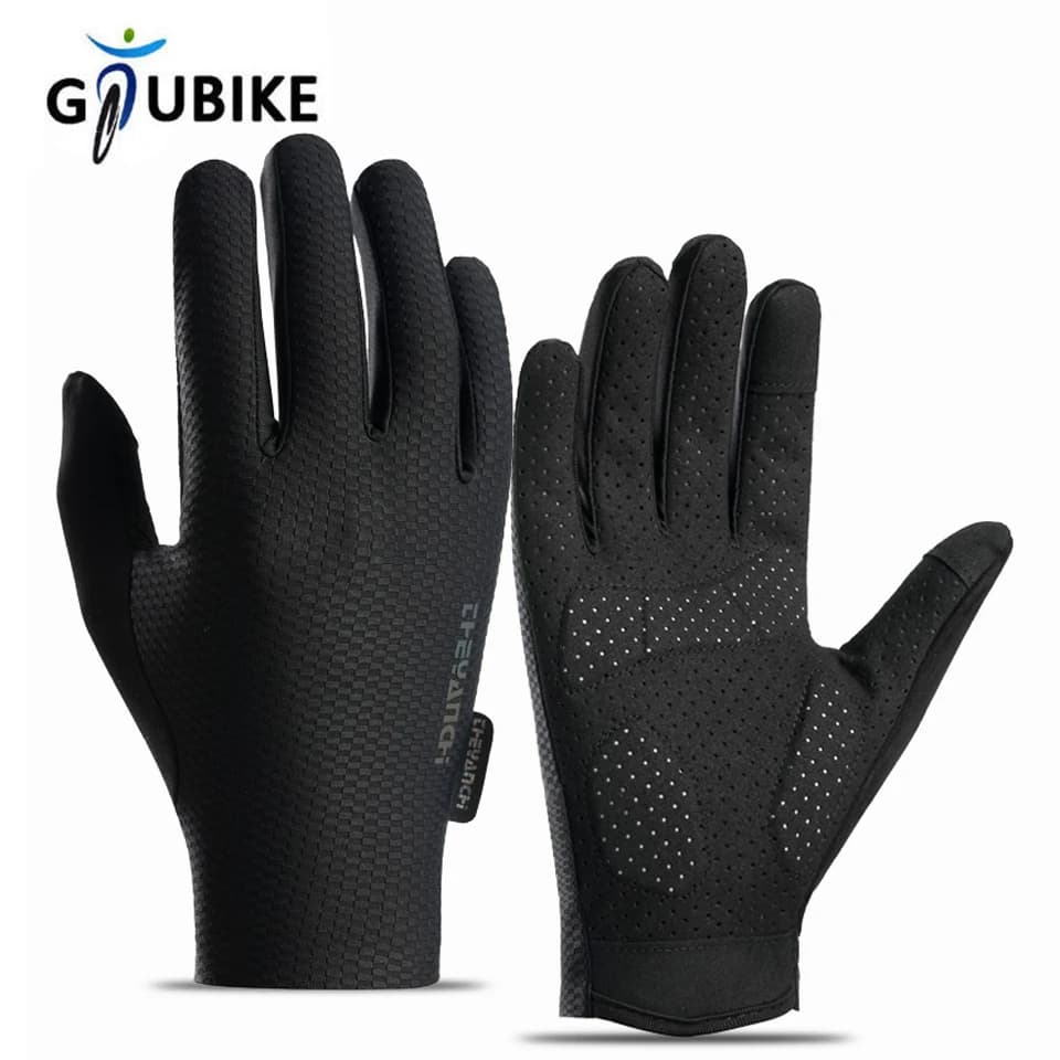 GTUBIKE Nuovi guanti da ciclismo a dita intere per uomo e donna, guanti da ciclismo con touch screen, antiscivolo, traspiranti, antiurto, per MTB e bici da strada