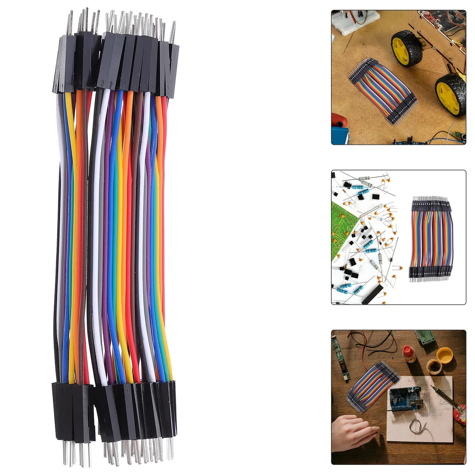Kit di 40 Cavi Jumper Maschio-Maschio da 10 cm, Cavi Jumper per Breadboard da 2,54 mm Compatibili con Arduino, Riutilizzabili