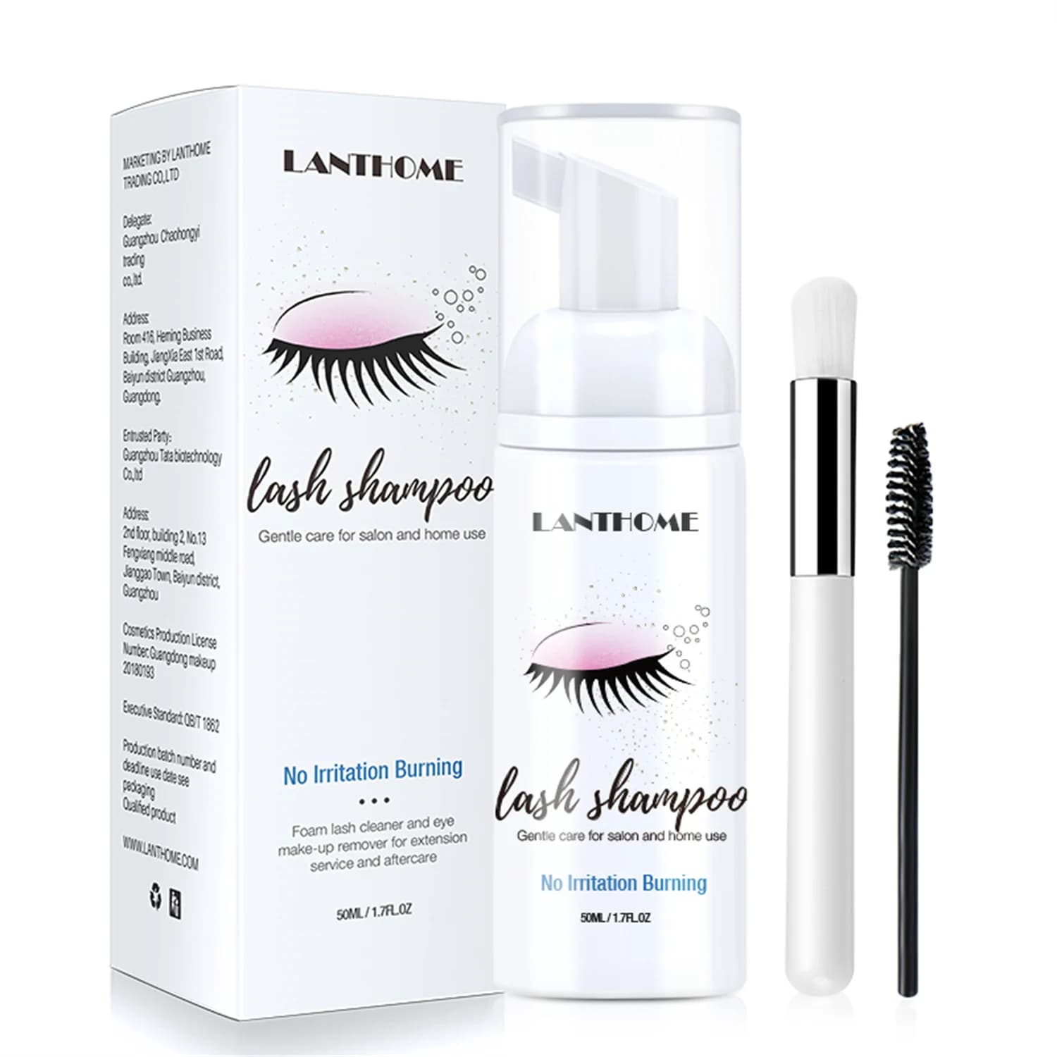 50ml Lanthome Extension Eyelash Shampoo Foam Cleansing Deep Cleansing For Mascara Makeup Tools Removal Colla Salon Domestic Use