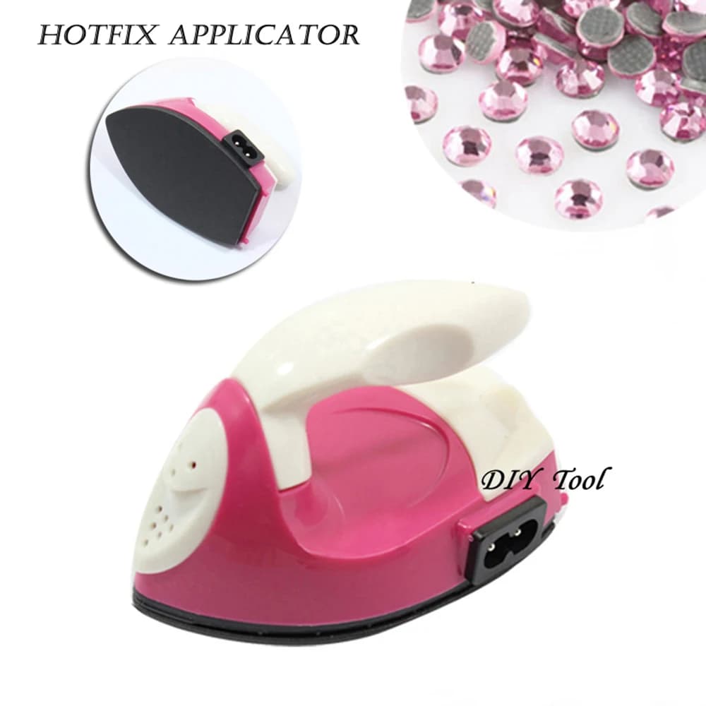 Strass riscaldatore ferro rosa e bianco Hot Fix strass pistola termica applicatore pietre strumento di riscaldamento colla a caldo su cristalli per i vestiti
