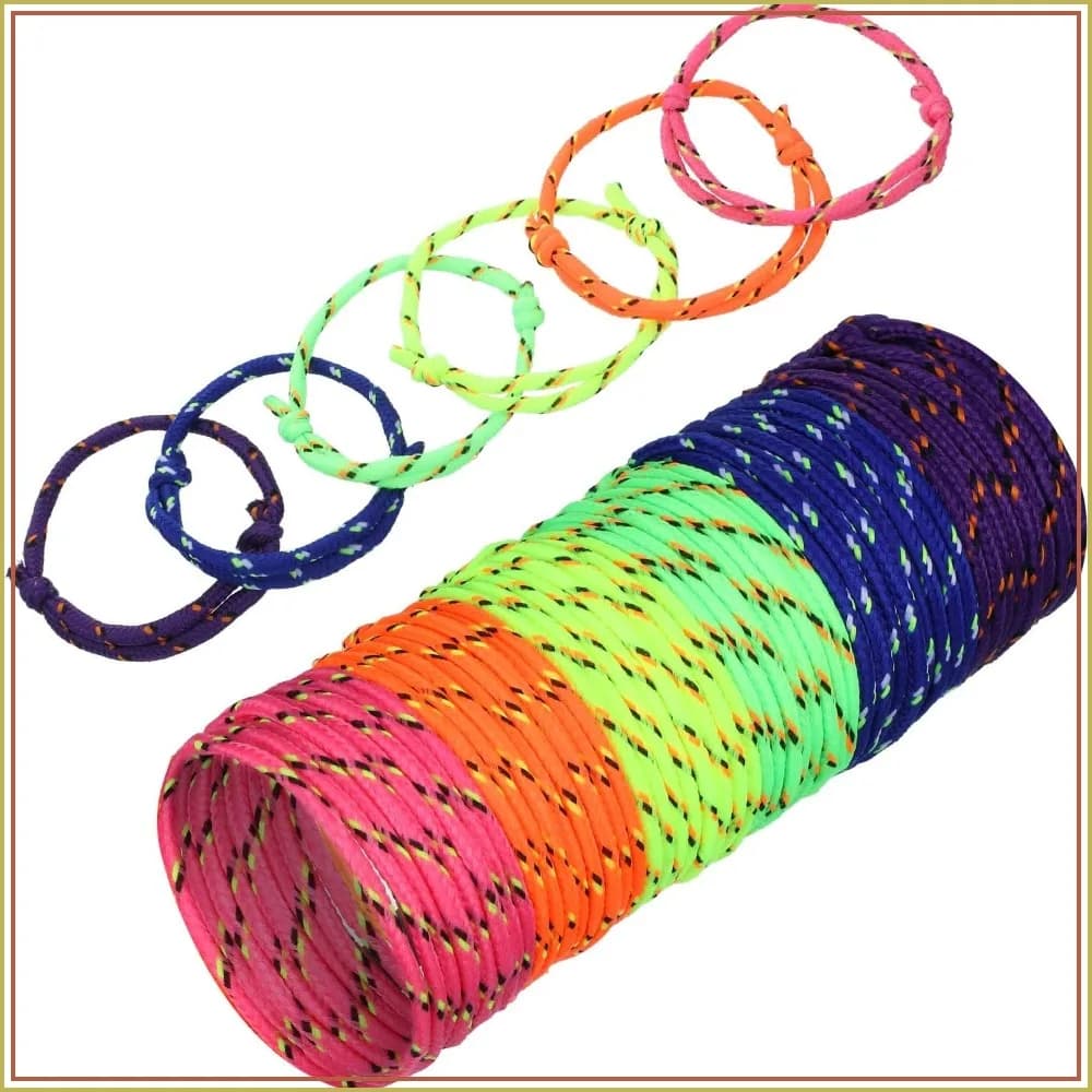 216 Braccialetti dell'Amicizia al Neon, Braccialetti Regolabili in Paracord per Studenti, Gadget per Feste di Ritorno a Scuola