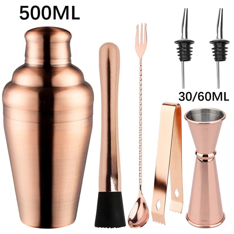 2026 500ML Nuovo set di shaker per cocktail Kit da barista in acciaio inossidabile Mixer per cocktail professionale Wine Martini Shaker Party Bar Tools