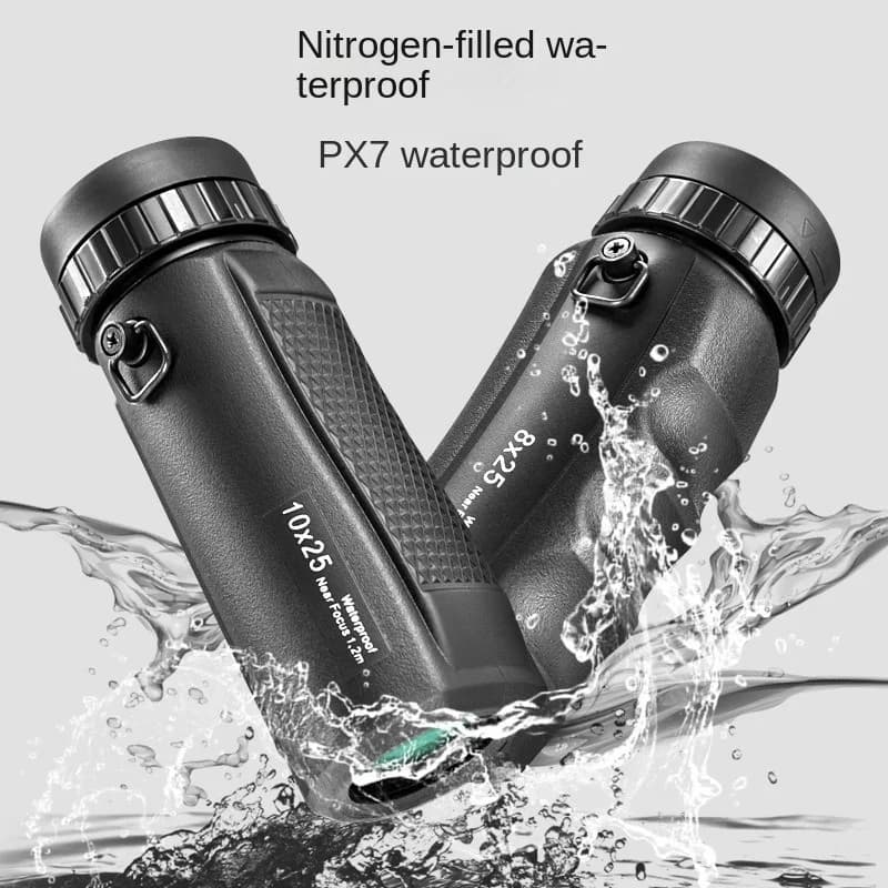 Potente Mini 8X25 10X25 Telescopio Monoculare HD Portatile IPX7 Impermeabile SMC Rivestito Tasca Esterna Binocolo Compatto Per Il Turismo