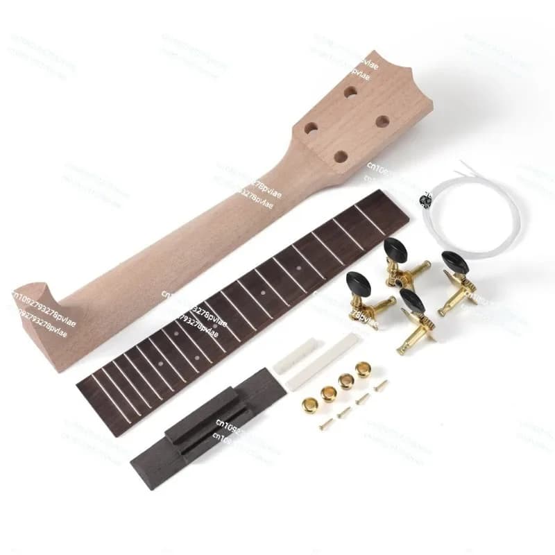 Kit manico per ukulele, scatola per sigari Maniglia UK + corde + pulsanti + ponte