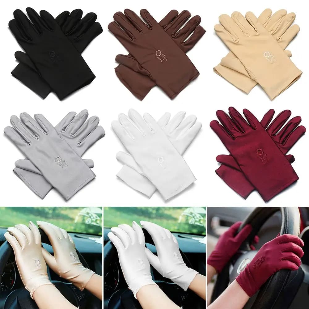1 pair of embroidered summer guide gloves for outdoor cycling equipment Sun protection gloves Sun protection gloves