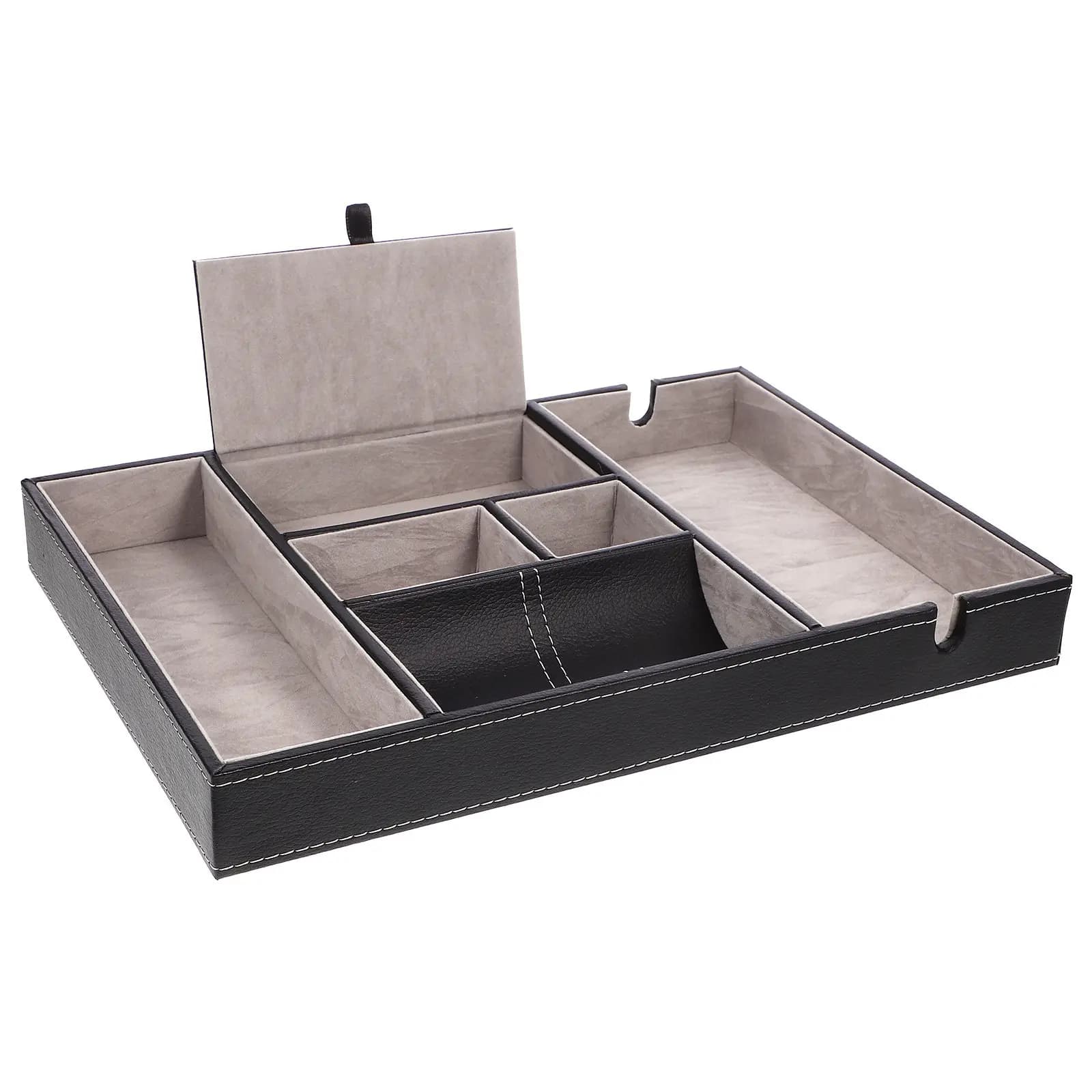 Scatola Portaoggetti in PU per Gioielli, Organizer Multiscomparto per Collane, Orecchini e Anelli, Design Compatto e Leggero