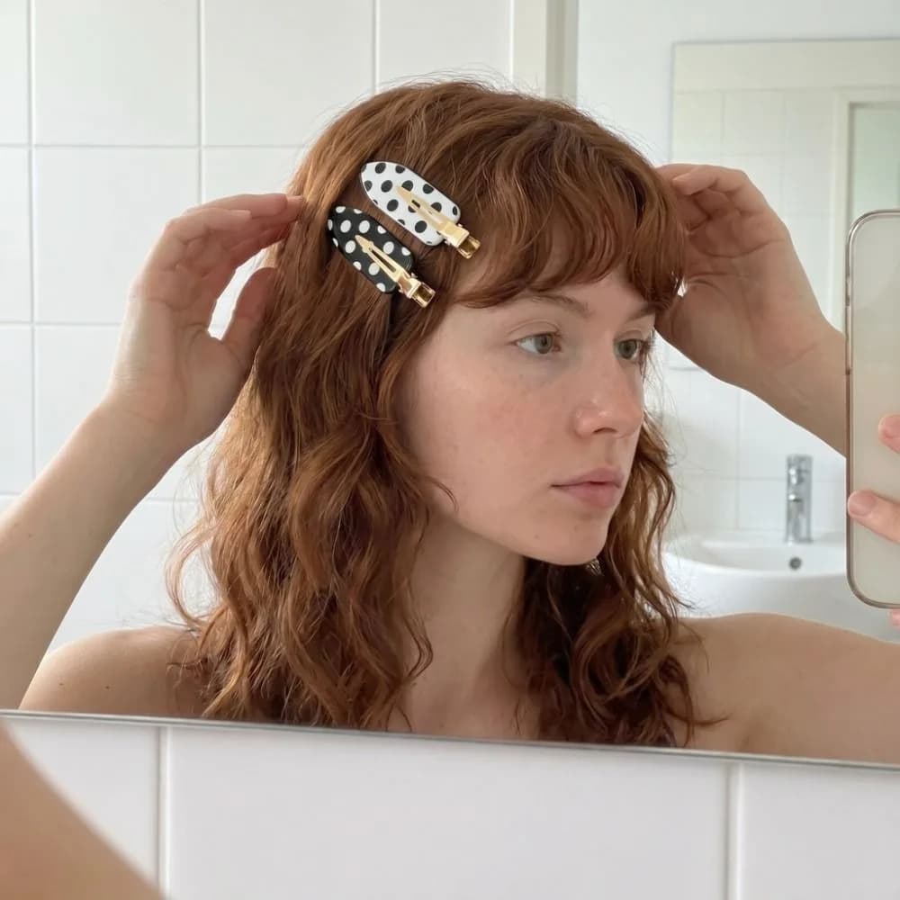 Cute Black White Polka Dot Hair Clip Acetic Acid Wave Point Cute Barrette Non-Slip Elegant Acetate Seamless Hairpin Work