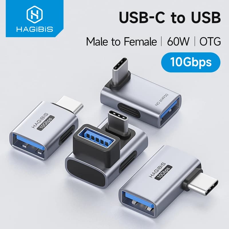Adattatore Hagibis USB C a USB, connettore da Type-C maschio a USB-A femmina, cavo OTG prolunga per iPhone 17/16 Pro, auto, laptop, PC
