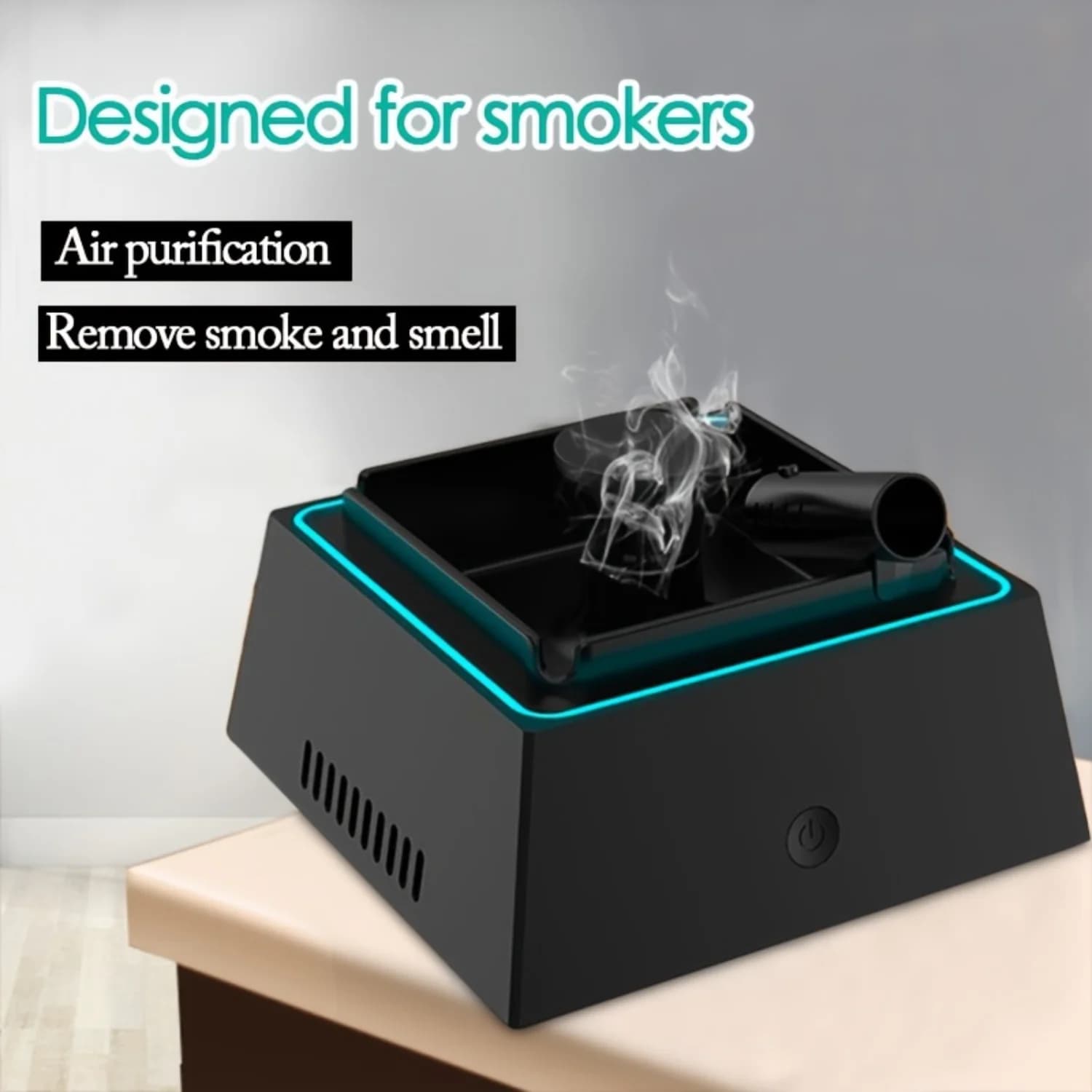 Purificatore d'aria posacenere portatile USB: elimina istantaneamente l'odore di fumo e tabacco di seconda mano: regalo perfetto per gli uomini