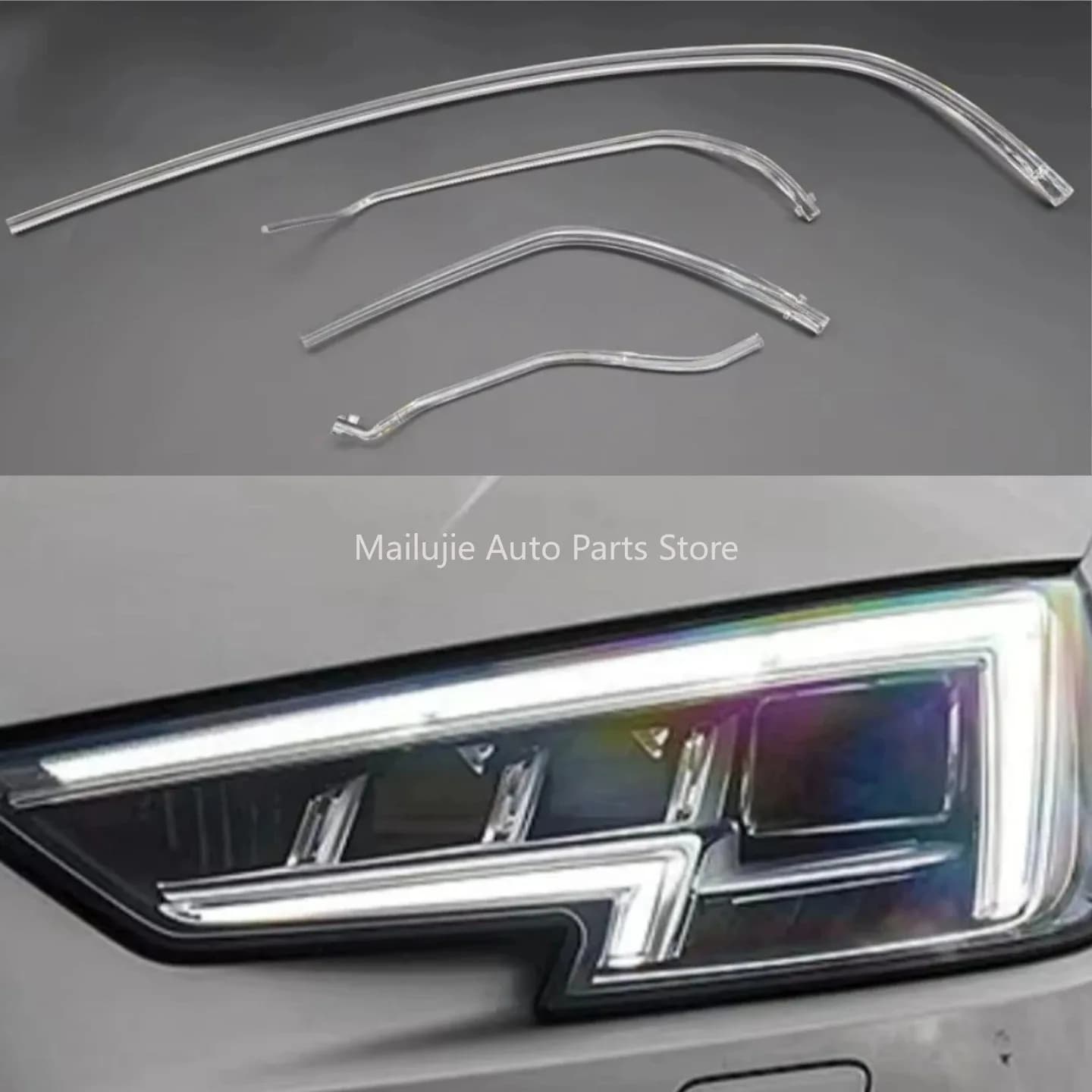 NUOVO Per AUDI A4 B9 PA B10 2017 2018 2019 Barre luminose a tubo DRL per fari anteriori Tubo in acrilico Fibra LED