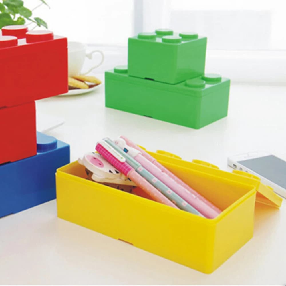 Scatola di immagazzinaggio creativa per blocchi di costruzione da 1 pezzo, perfetta per ufficio, uso domestico ed educativo, scatola di immagazzinaggio per blocchi di costruzione fai da te, impilabile