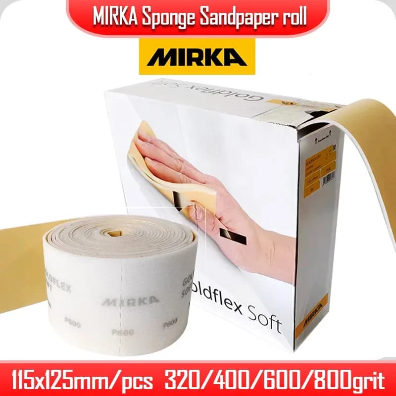 MIRKA Soft Sponge Sand Block spugna abrasiva rotolo di carta vetrata 115x125 mm/pz 320-800grit Car Paint Grinding lucidatura Dry/Wate