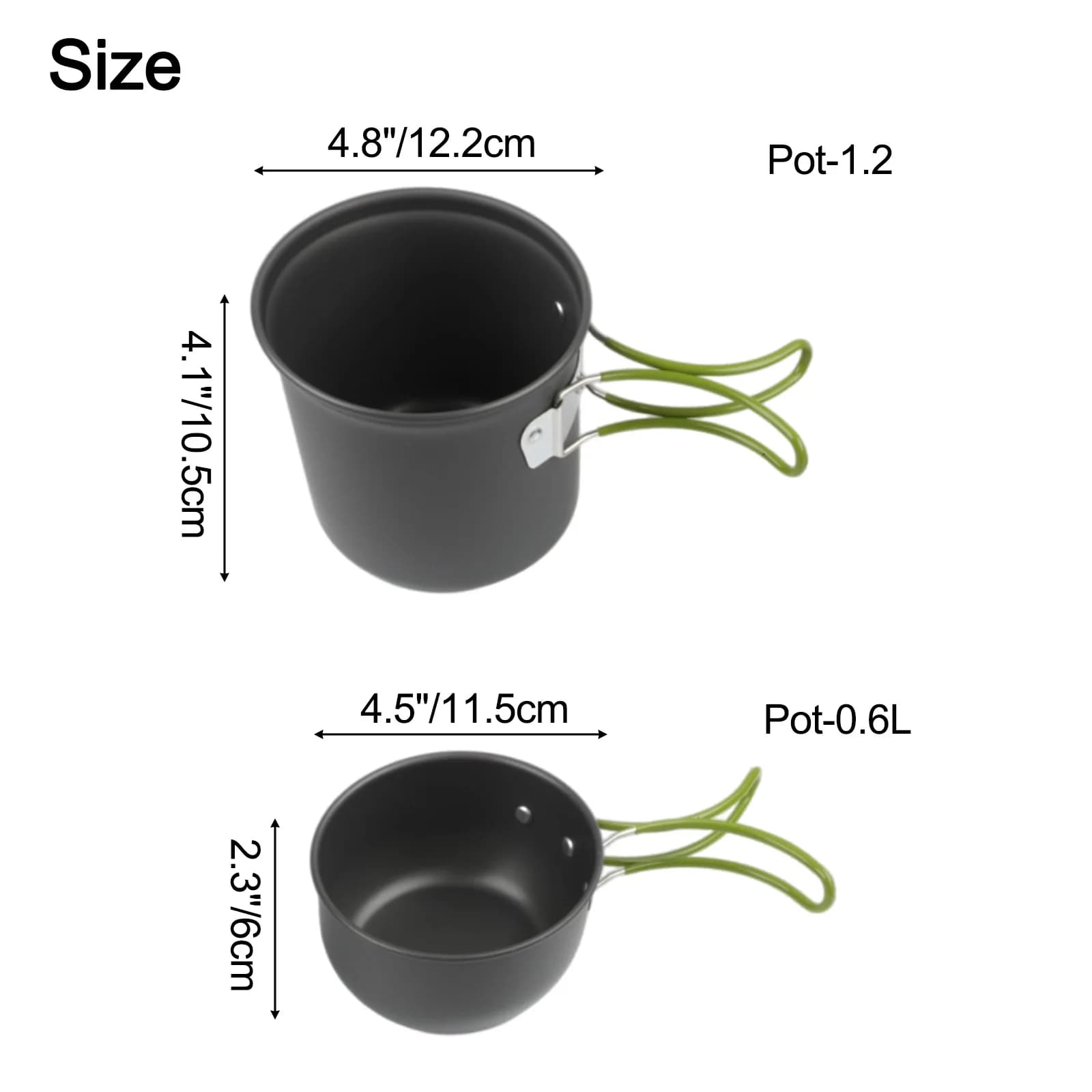 Anodised Aluminum Camping Pencil Set, Open Kitchen Set, Specifications Small Pot, Usura Resistant Material