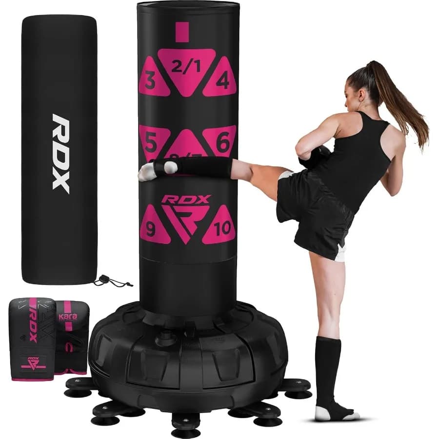 XXL 330LBS Independent boxing bag with cover gloves 72 Set of heavy pedestal bags for adults - 17 suction cups 8 extended