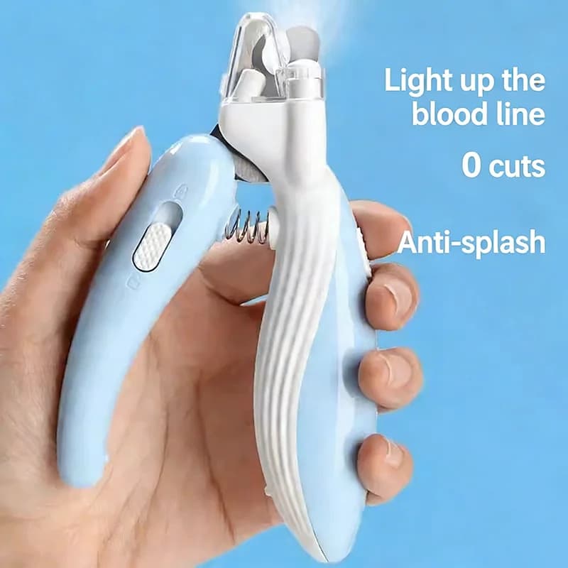 Tagliaunghie per animali domestici con luce LED per principianti, tagliaunghie per cani e gatti, strumento sicuro per la toelettatura degli animali domestici, lama affilata, tagliaunghie facile da usare