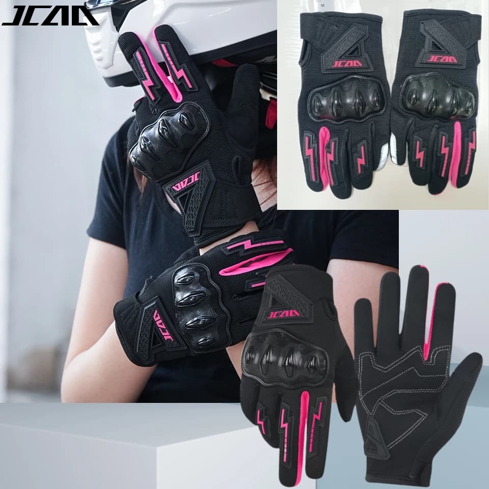 Guanti estivi Uomo Donna Nero/Rosso/Rosa Touch screen con dita intere Guanti da corsa per motocross Guanto da ciclismo per bicicletta da moto S-XXL