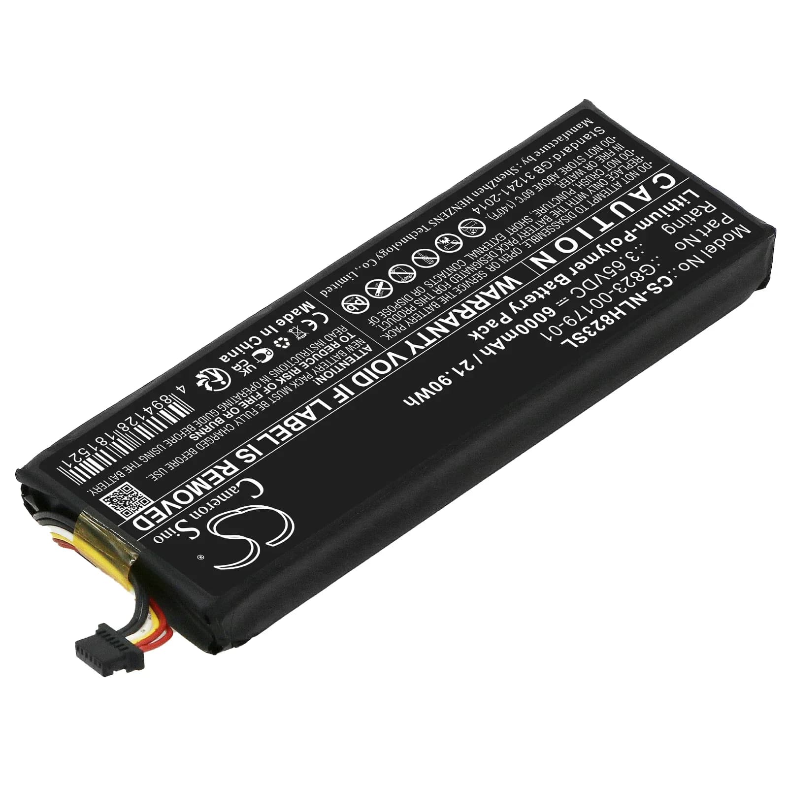 CameronSino Batteria sostitutiva ai polimeri di litio G823-00179-01 GS25 per Nest Doorbell GQ STYLE AC GWX3T 3,65 V 6000 mAh / 21,9 Wh