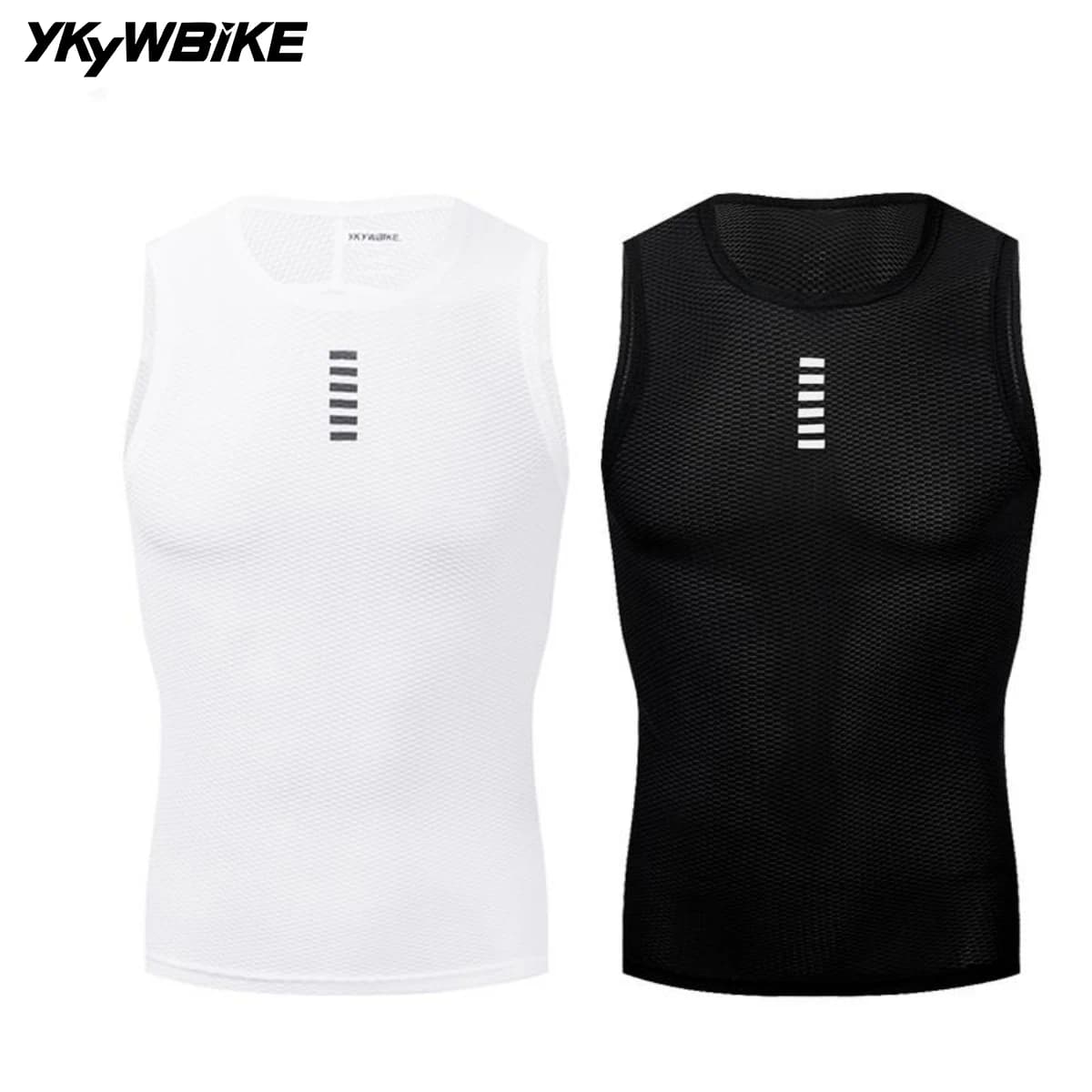 YKYW senza maniche uomo estate ciclismo Jersey gilet da bicicletta nero bianco maglia biancheria intima Mtb bici da strada strati Base abbigliamento sportivo da palestra