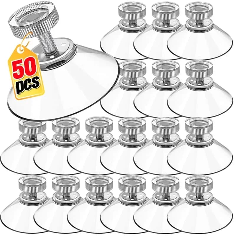Ganci per ventose in plastica 25/32/41mm Ventose in PVC trasparente Supporto per ventosa adesivo forte con ganci per organizer per la casa con dado a vite