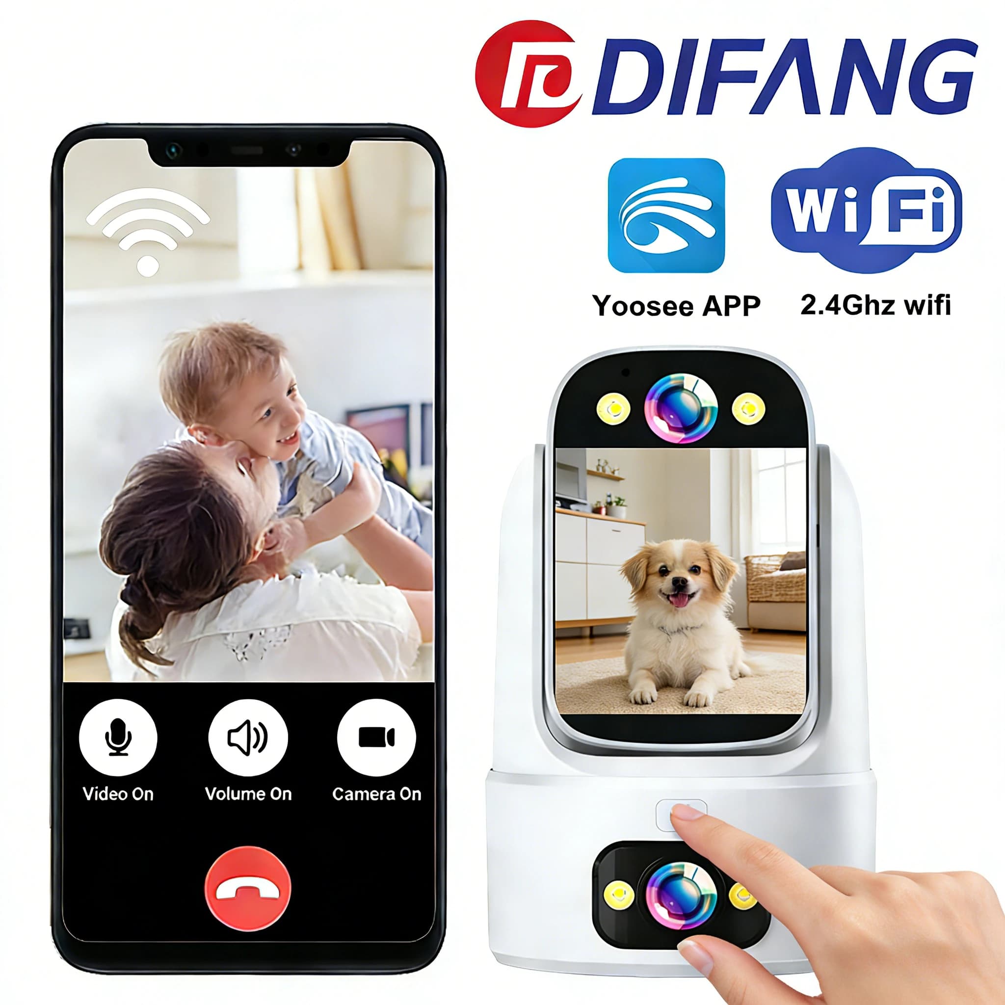 Yoosee 2K 4MP Mini WiFi Camera Baby Monitor con schermo LCD Protezione di sicurezza 3 schermi P2P CCTV Nanny Security Cam
