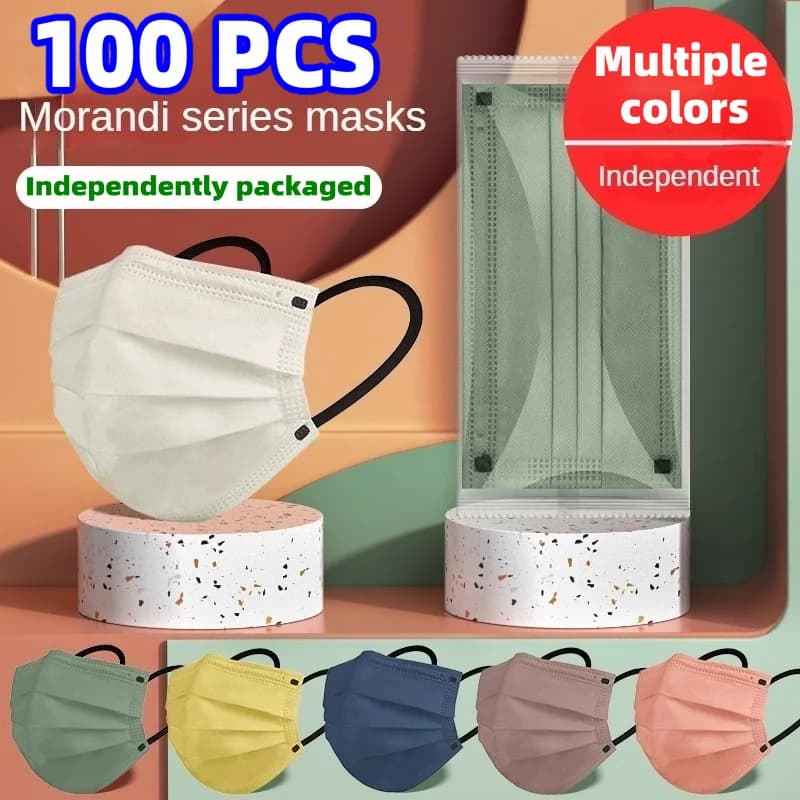 Morandi Color face mask Flat usa e getta Women's Fashion Edition tinta unita uomo confezionato in modo indipendente mascarillas alla moda