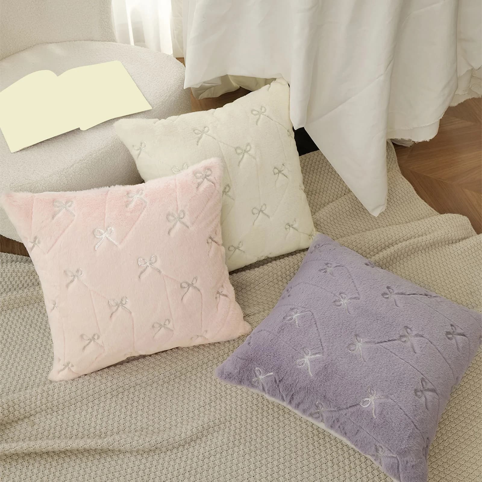 40x40 cm Mini fiocco federa San Valentino copertura del cuscino paillettes lucide fiocco federa decorativa decorazioni per la casa per divano camera da letto